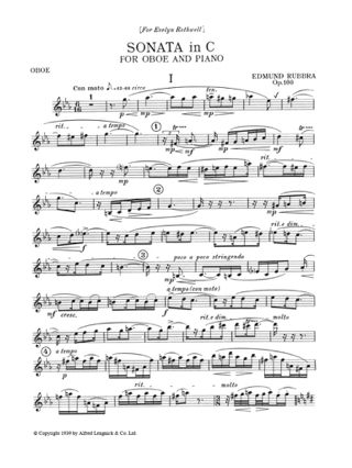 Sonata In C, Op. 100 - Hautbois et Piano - Edmund Rubbra - Partition